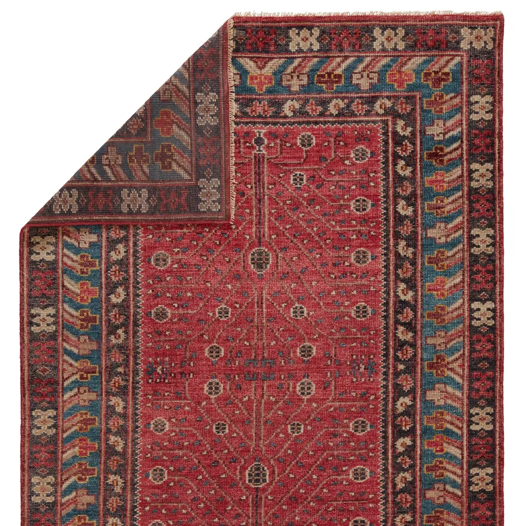 Donte Oriental Hand Knotted Wool Red Area Rug large image 
