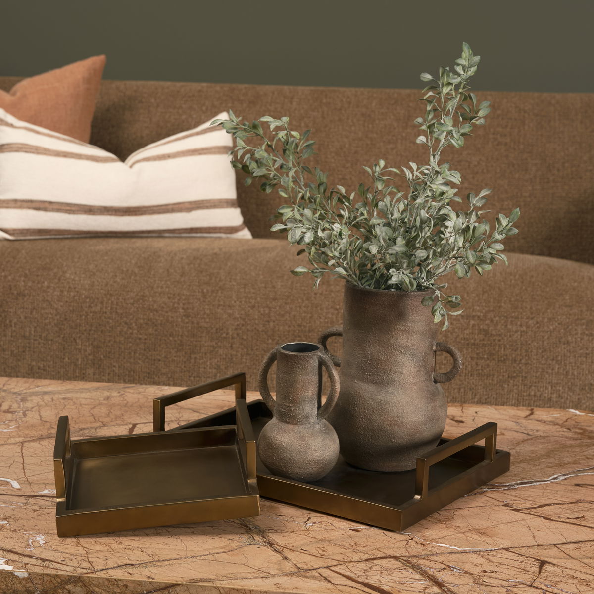 Shay Aluminium Tray - Small, Decorative Tray by Mercana, 9.5" length x 9.5" width x 3" height View 5