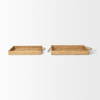 Hona Set of 2 Large Rectangular Nesting Water Hyacinth Trays, Decorative Tray by Mercana, 27.95" length x 18.11" width x 3.15" height thumbnail 2