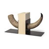 Nickerson (Set of 2) 6L x 7W Bull Horn Bookends, by Mercana, 5.5" length x 6.5" width x 5.51" height thumbnail 1
