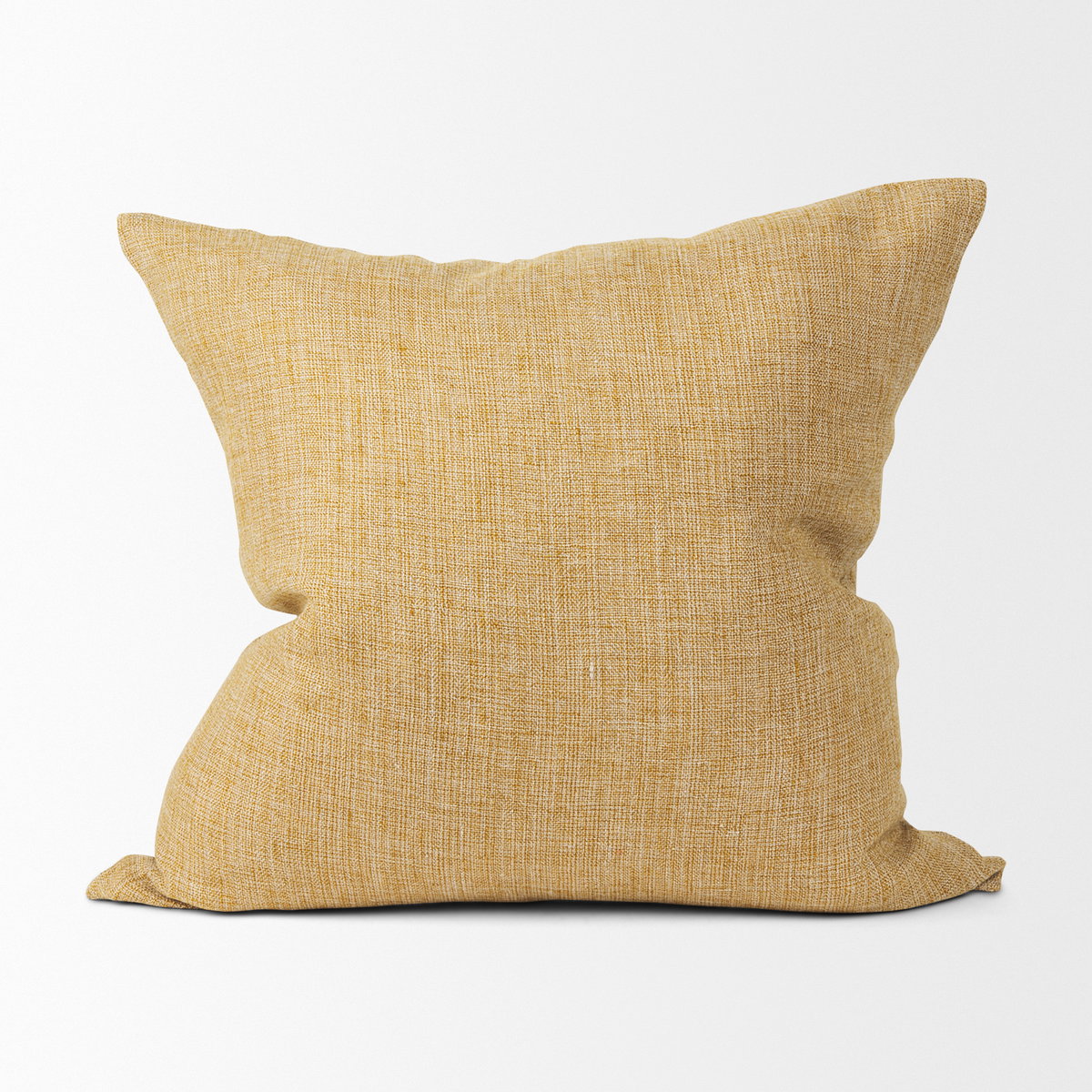 Jacklyn 22x22 Mustard Linen Square Decorative Pillow Cover, by Mercana, 22" length x 22" width x 0.2" height View 6
