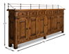 Covent Gardens Sideboard, Fruitwood, Cabinets & Sideboard by Sarreid, 96" length x 12" width x 43" height thumbnail 12