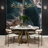 Laurent 48' Marble Top Gold Metal Base Dining Table thumbnail 1