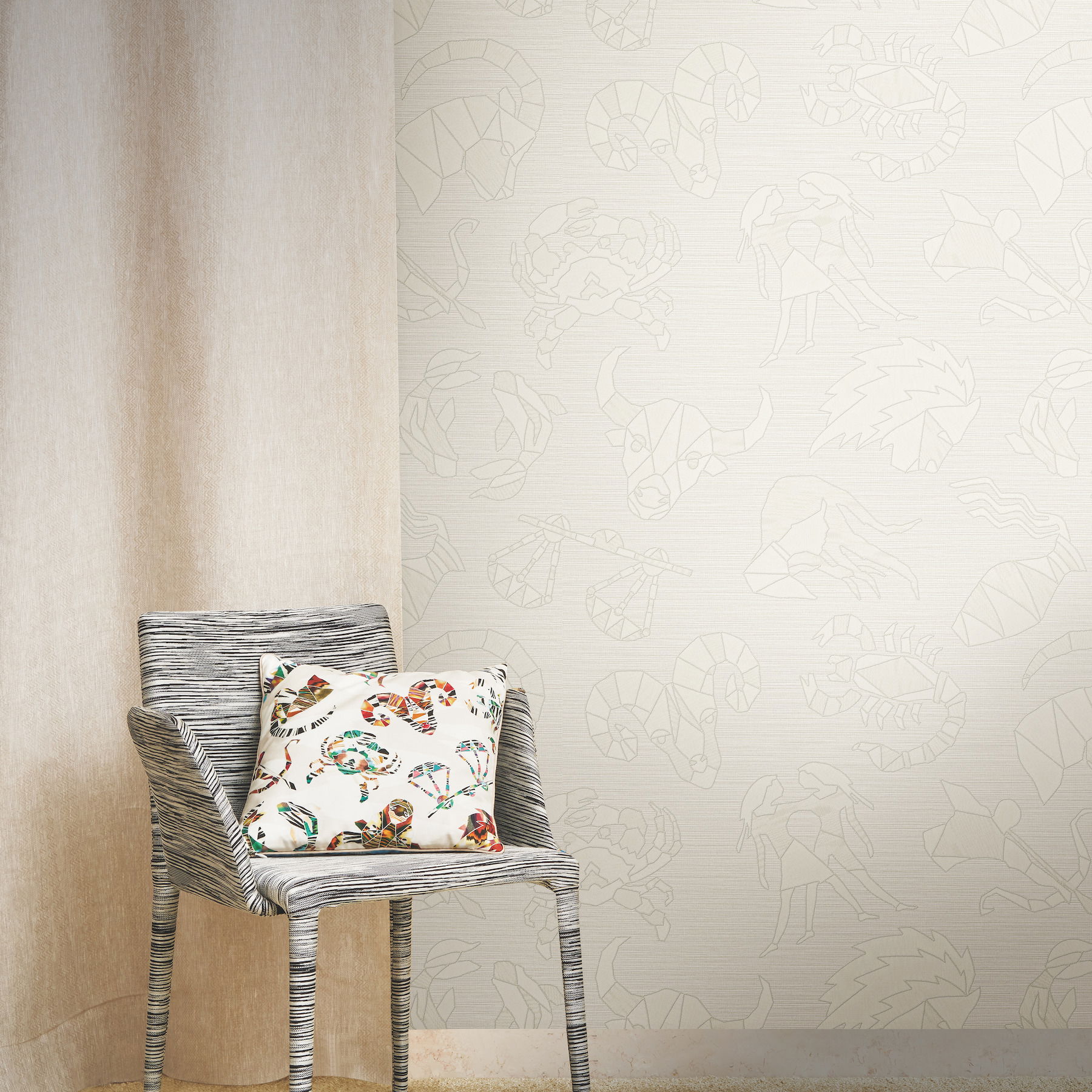 Constellations White Wallpaper, by York Wall, 33' length x 3'3.3" width x 0.02" depth View 3