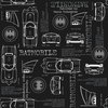 Batmobile Blueprint Grey Peel & Stick Wallpaper, by York Wall, 18'10.8" length x 1'6" width x 0.02" depth thumbnail
