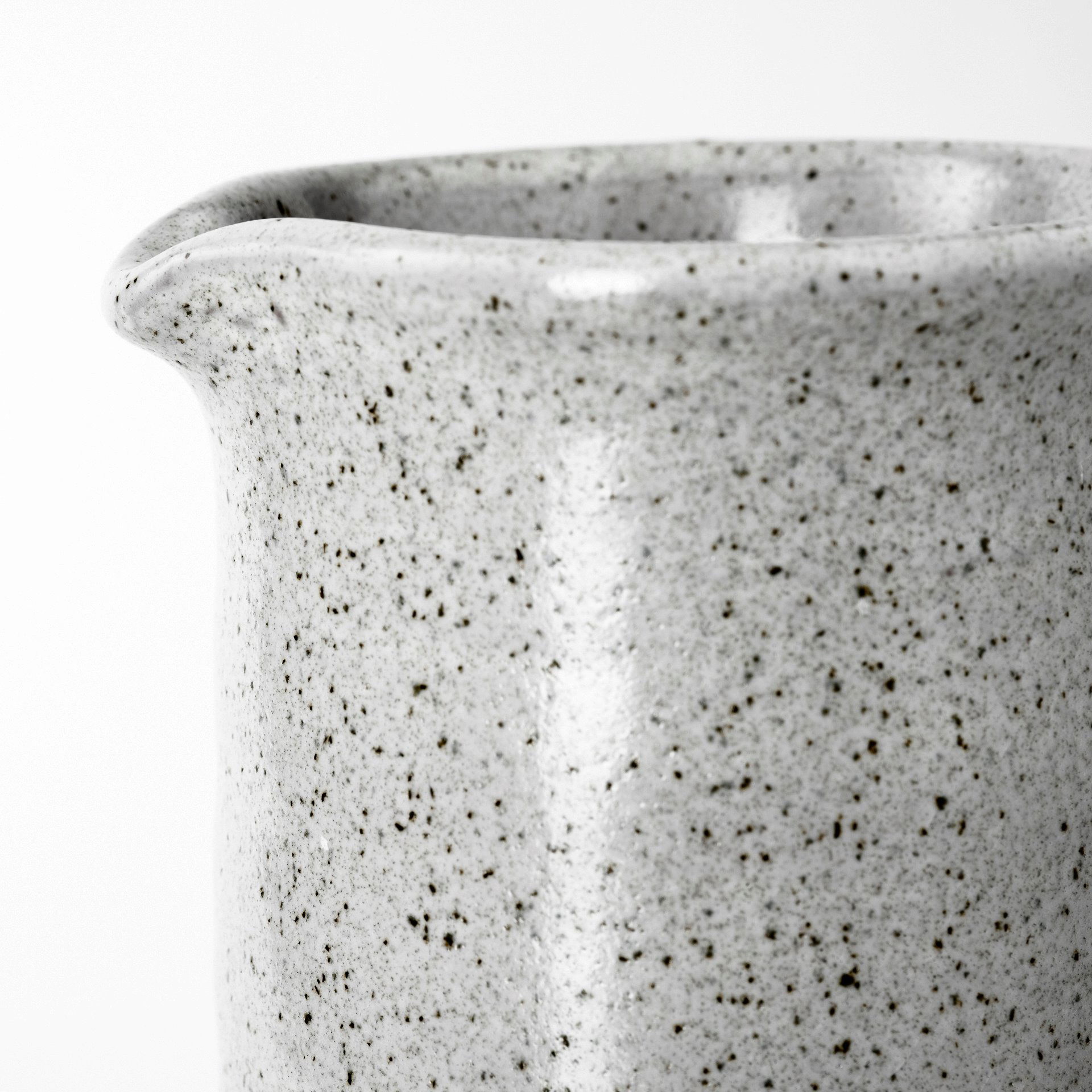 Frieda Large Freckled Gray Ceramic Jug, Decorative Jar by Mercana, 6.1" length x 4.53" width x 12.2" height View 7