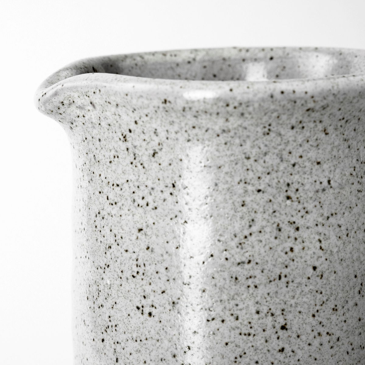 Frieda Large Freckled Gray Ceramic Jug, Decorative Jar by Mercana, 6.1" length x 4.53" width x 12.2" height View 8