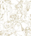 Vogue Sketches Gold Peel & Stick Wallpaper, by York Wall, 16'6" length x 1'8.5" width x 0.02" depth thumbnail
