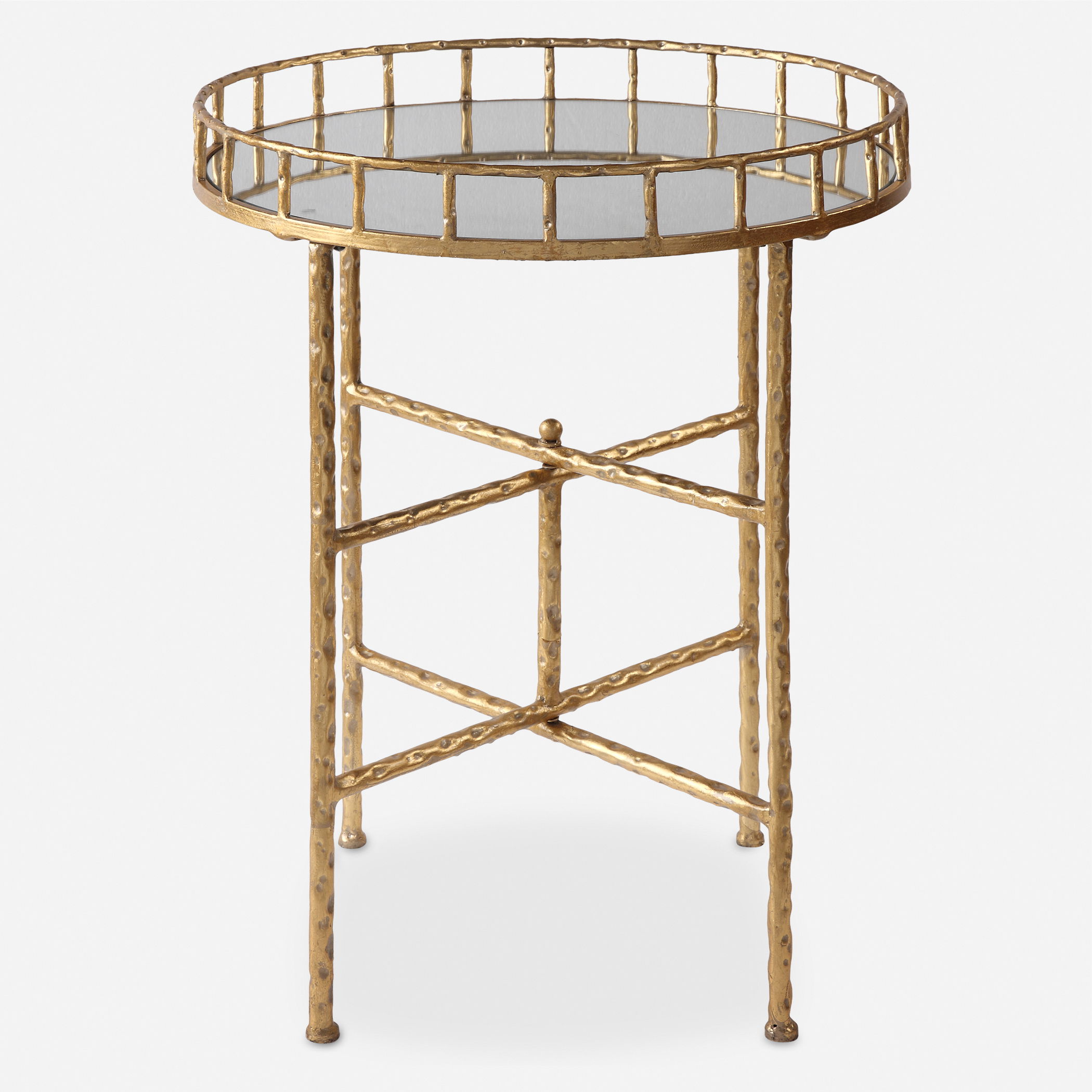 Tilly Bright Gold Accent Table, Furniture by Uttermost, 19.5" width x 25.75" height x 19.5" depth View 1