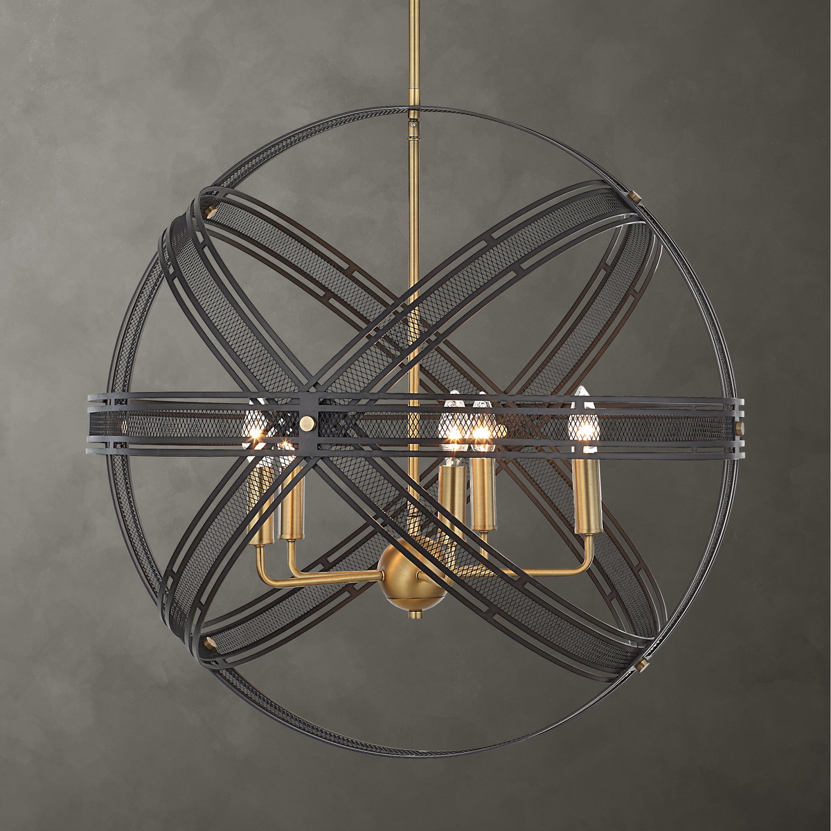 Spherical 5 Light Pendant, by Uttermost, 27.75" width x 27.5" height x 27.75" depth View 2