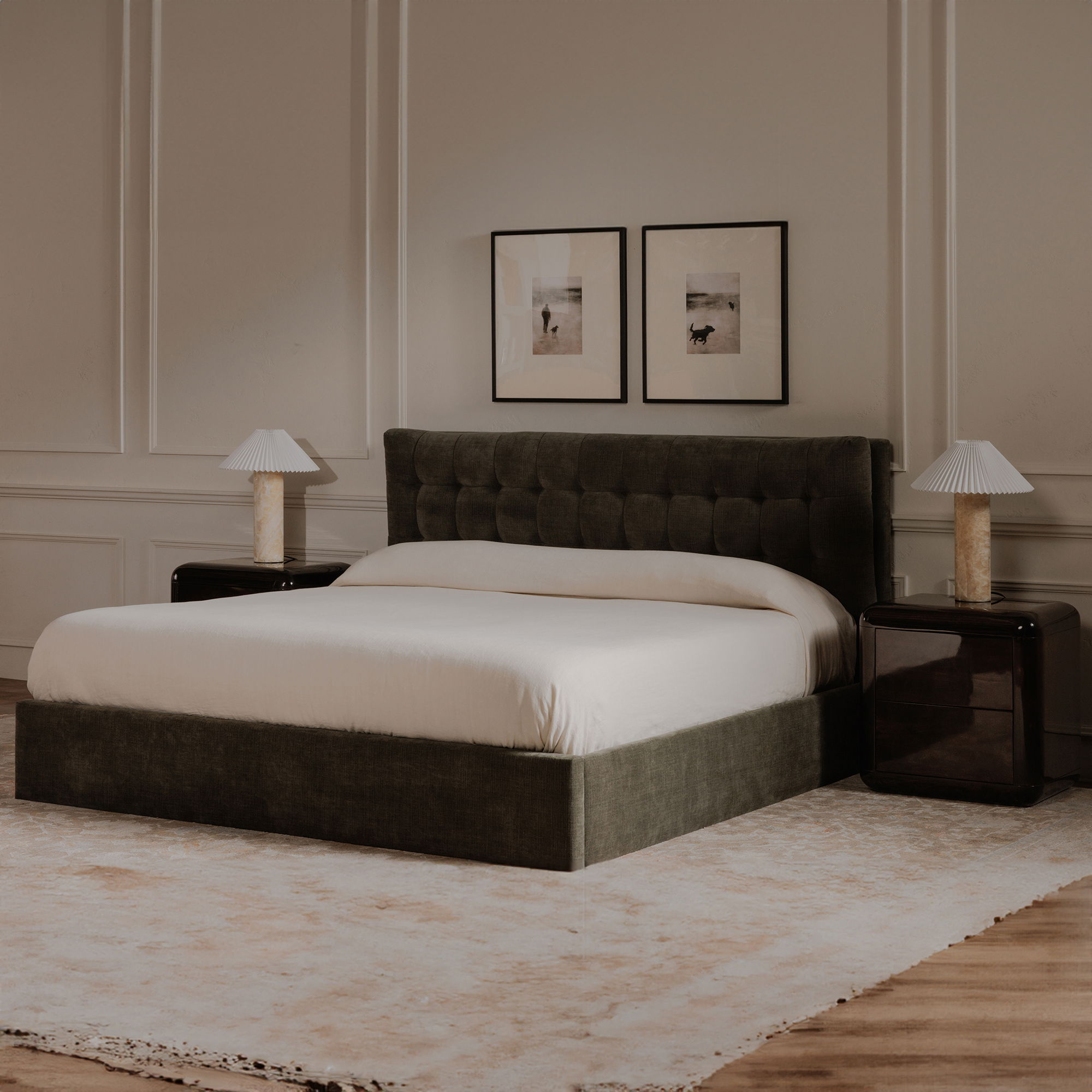 Sebastion Queen Storage Bed Green large image 