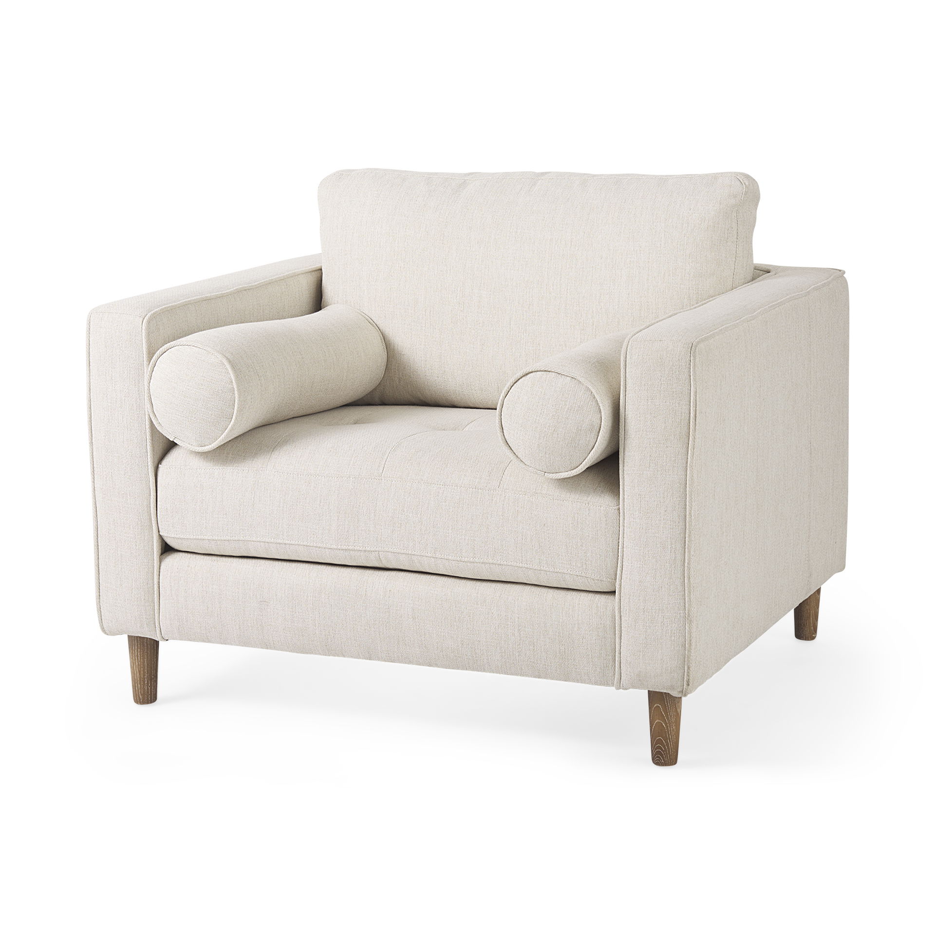 Loretta  Cream Fabric Chair with Two Bolster Cushions large image 