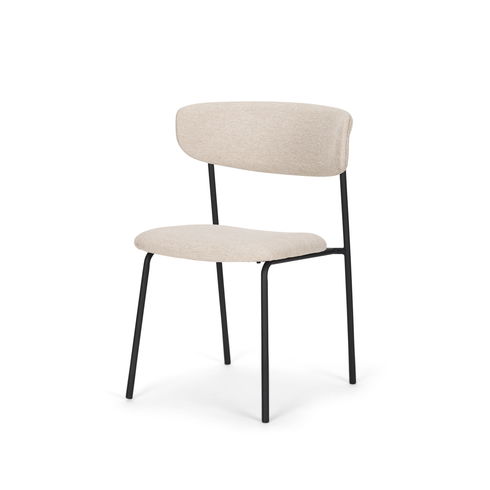 Corey Dining Chair with Oatmeal Fabric & Matte Black Metal