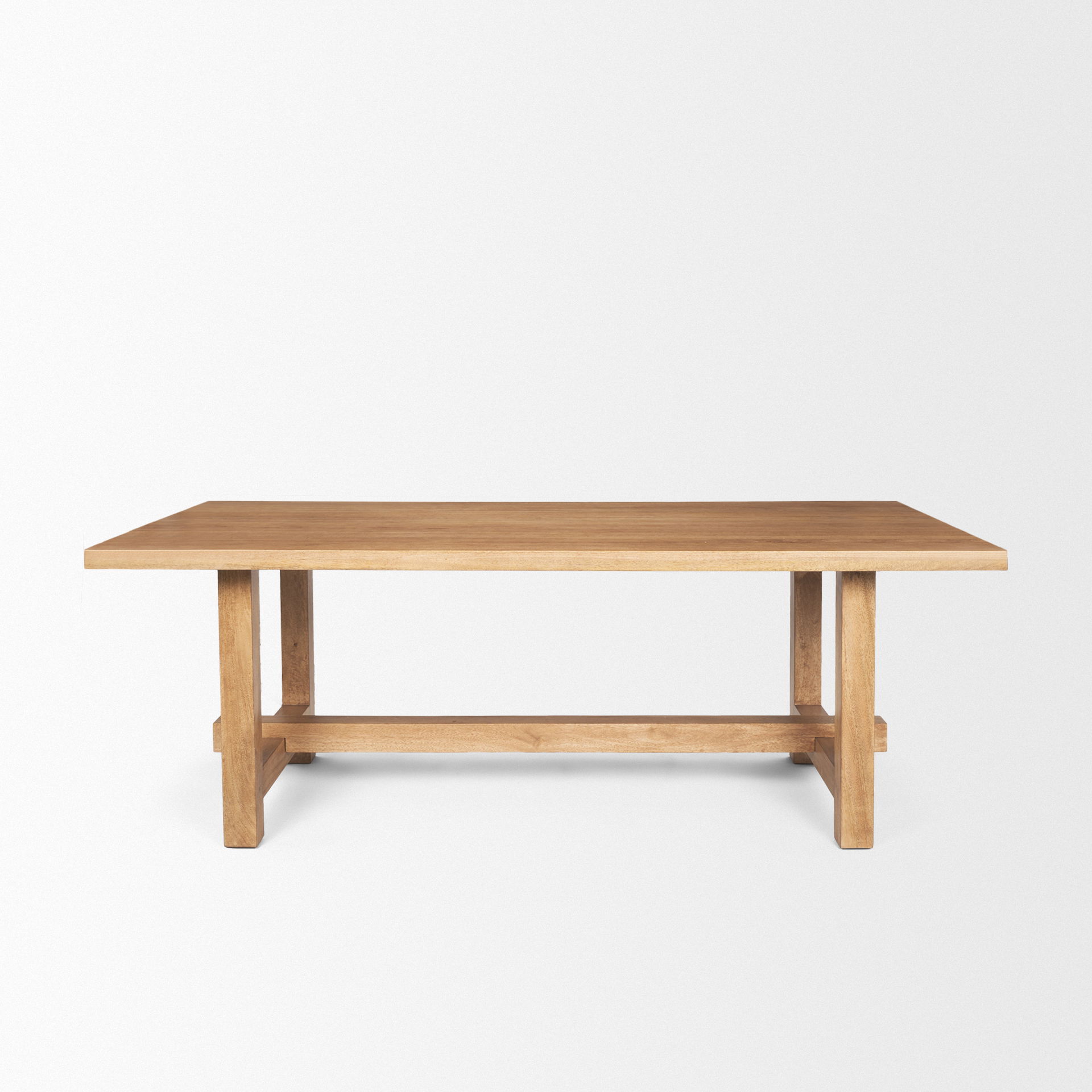 Suke Rectangular Natural Wood Trestle Dining Table large image 