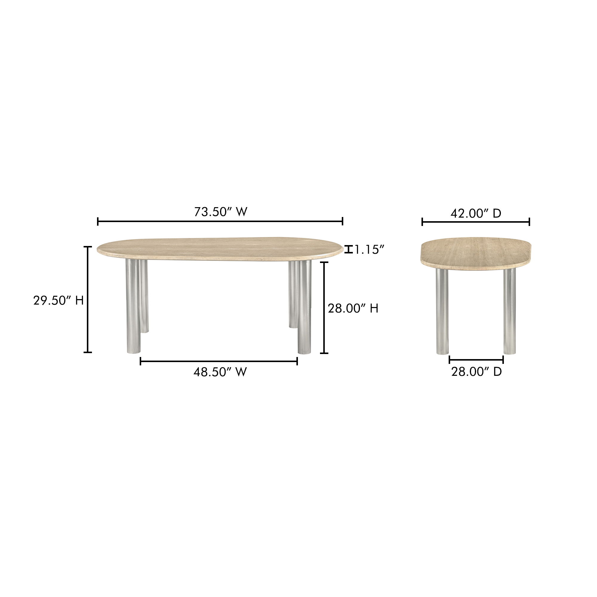 Fia Dining Table Travertine large image 