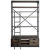 Brodie VIII 57L x 20.5W x 94H Brown Wood Gun-Metal Ladder Four Shelf Shelving Unit thumbnail 0