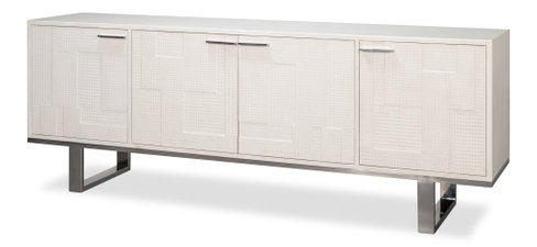 Bronzini Credenza Embossed White