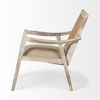 Teryn Cream Linen Seat And Natural Wooden Base with Mesh Back Accent Chair thumbnail 2