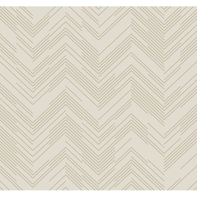 Polished Chevron Cream & Gold Wallpaper large image 