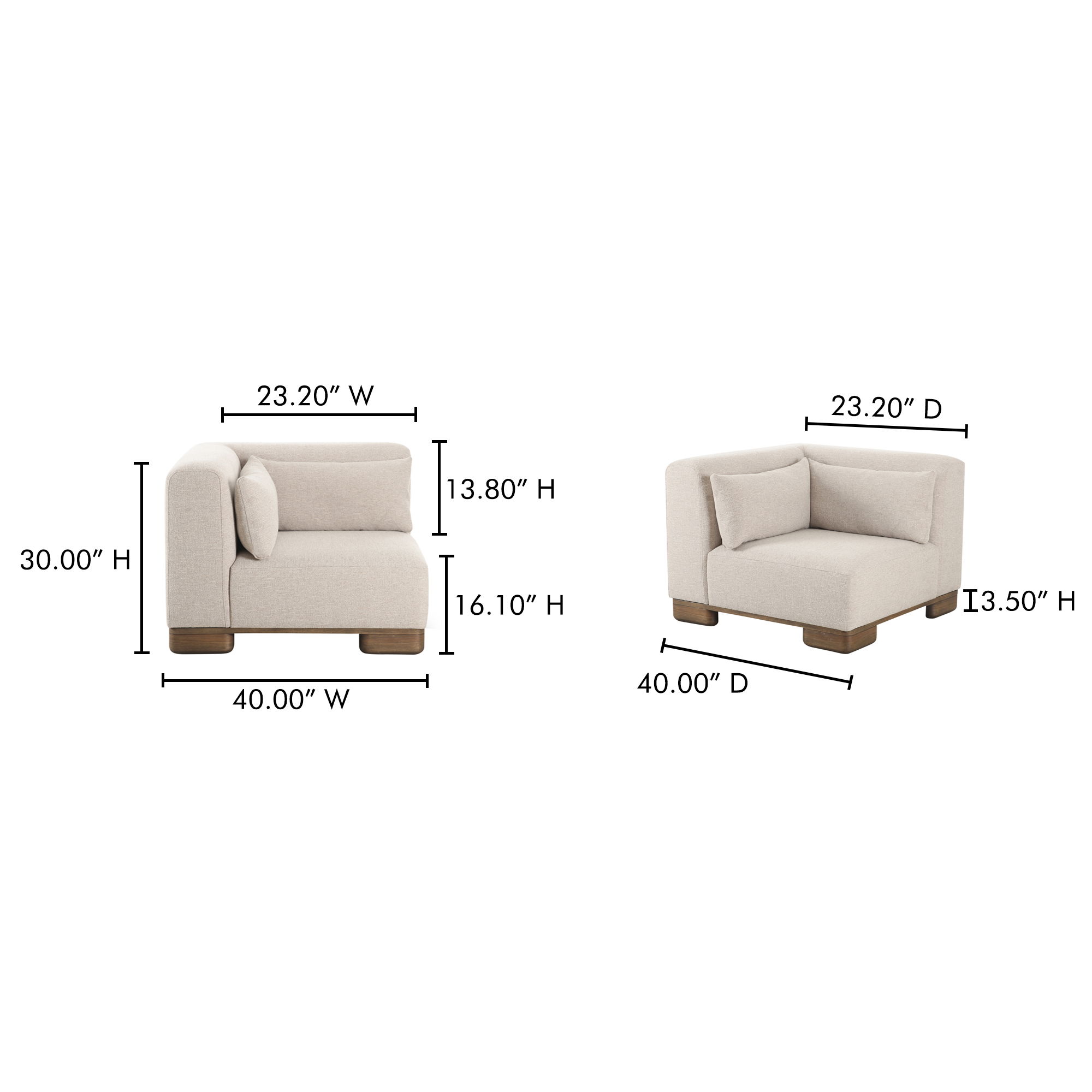 June Corner Chair Oatmeal large image 
