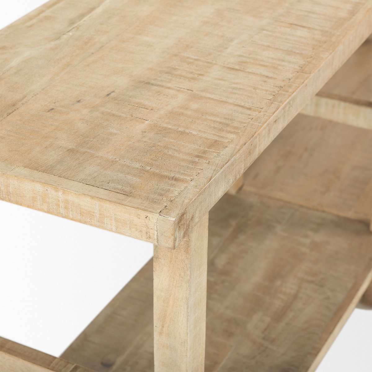 Rosie 76.8' Blonde Wood Console Table, by Mercana, 76.75" length x 16" width x 30" height View 7