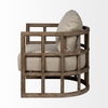 Skylar II Tan Fabric Covered Cushioned Demi-Lune Wooden Frame Accent Chair thumbnail 5