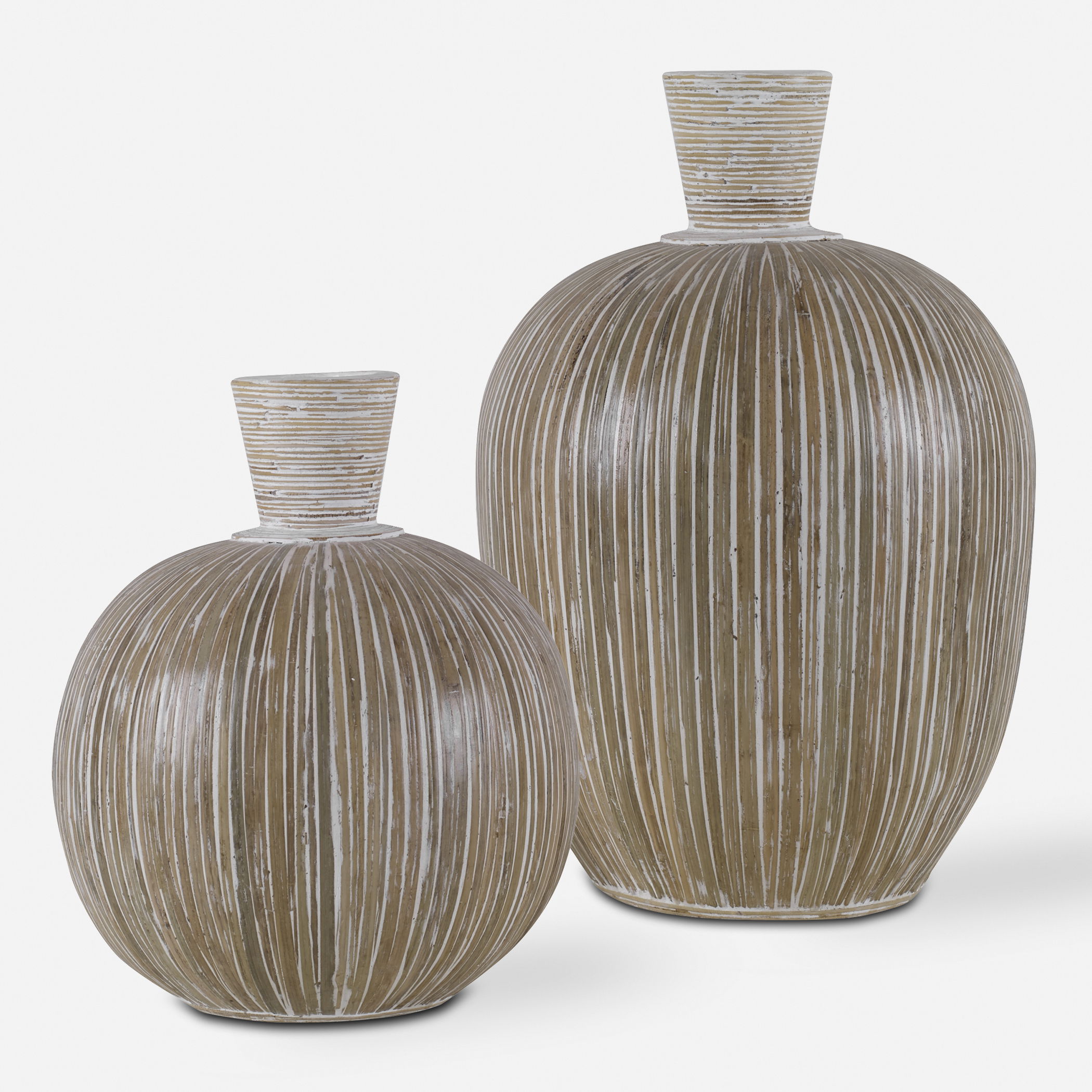 Islander White Washed Vases, S/2 large image 