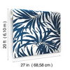 Bali Leaves Blue Peel & Stick Wallpaper thumbnail 3