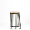 Seagram 25.6' Seat Height Brown Wood Seat Black Metal Frame Stool thumbnail 3