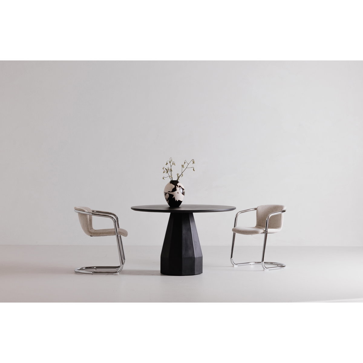 Freeman Chrome Frame Dining Chair Blended Cream - Set Of Two, by Moe's Home, 22" width x 30" height x 24" depth View 10