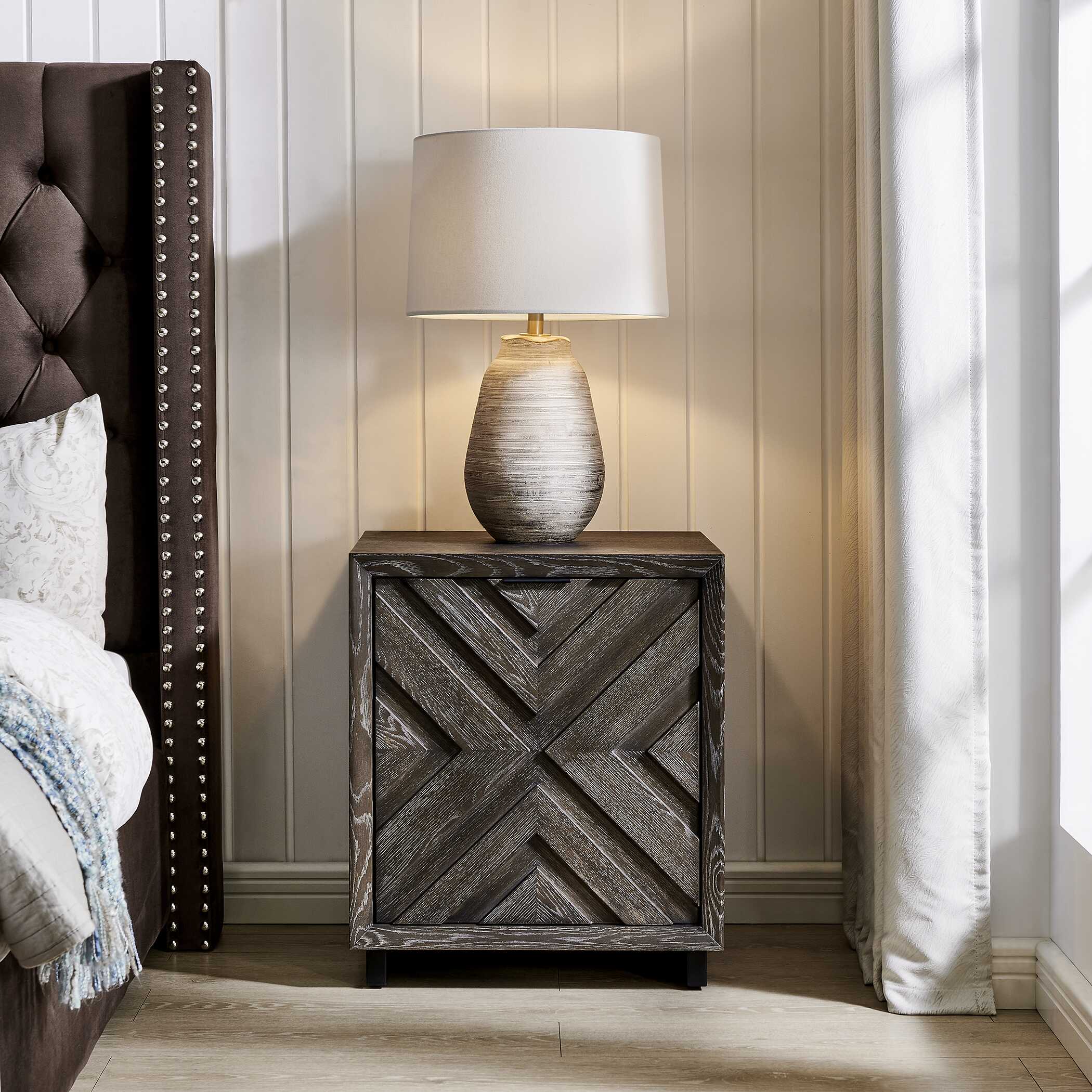 Barrett Dark Charcoal Oak Cabinet, Furniture by Uttermost, 22" width x 26" height x 20" depth View 2