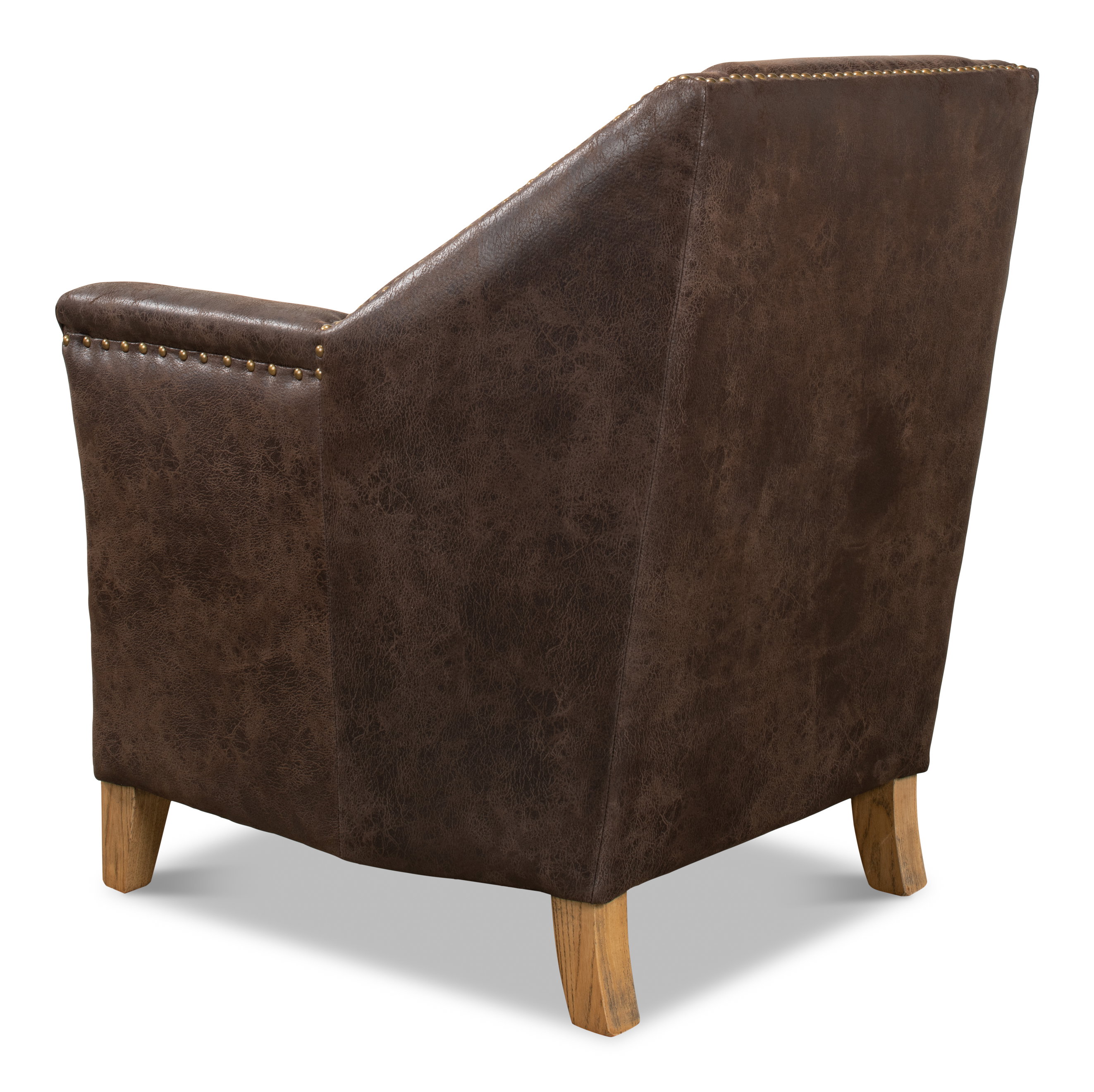Granville Leather Chair, Seating by Sarreid, 28" length x 28" width x 32" height View 8