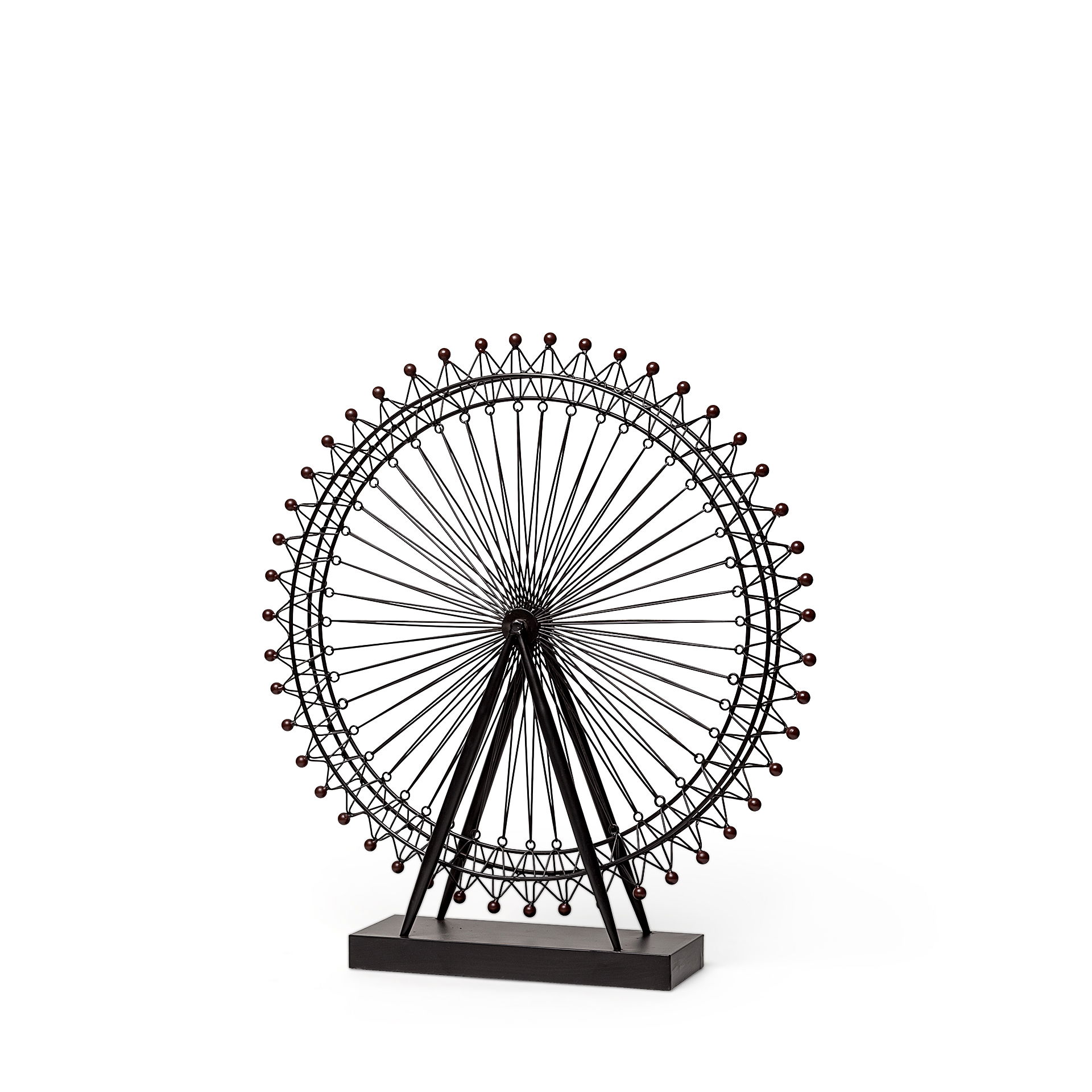 London Eye 3L x 25W Black Metal London Eye Replica, Decorative Object by Mercana, 3" length x 25" width x 26.97" height View 1