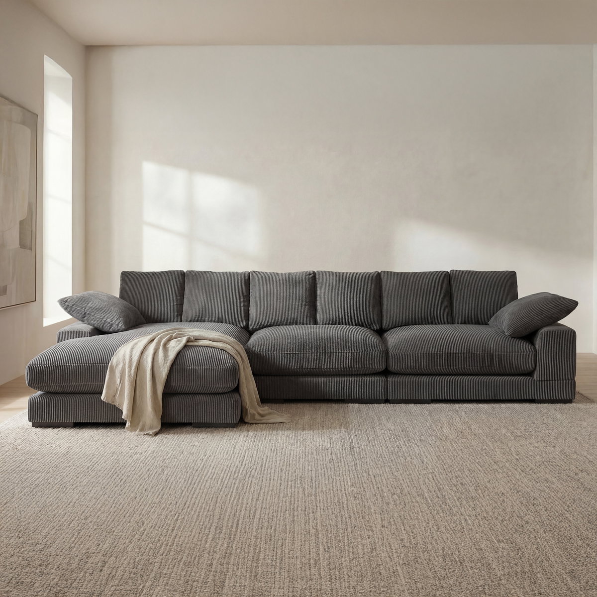 Plunge Large Sectional Charcoal, Sectional Sofa by Moe's Home, 147.5" width x 34" height x 46" depth View 5