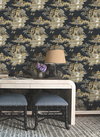 Pagoda And Sampan Scenic Black Wallpaper, by York Wall, 27' length x 2'3" width x 0.02" depth thumbnail 2
