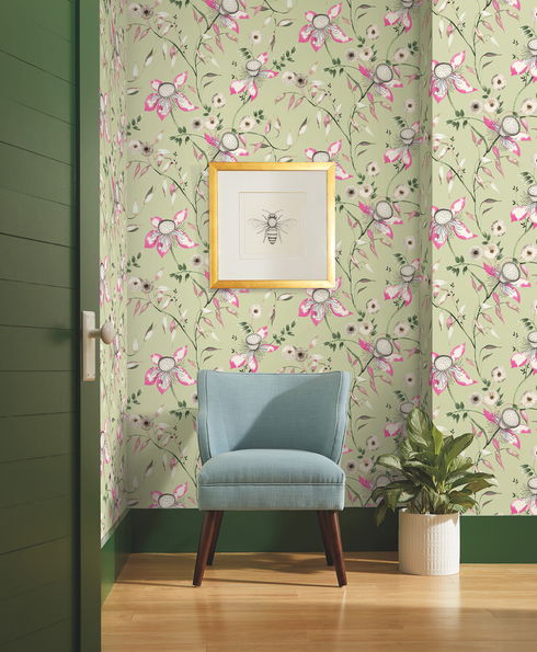Dream Blossom Light Green Wallpaper