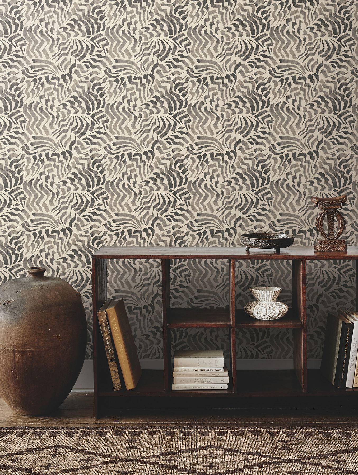 Zora Wave Charcoal Wallpaper large image 