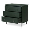 Reagan 3 Drawer Nightstand Deep Green, by Moe's Home, 31" width x 30.25" height x 18.5" depth thumbnail 5