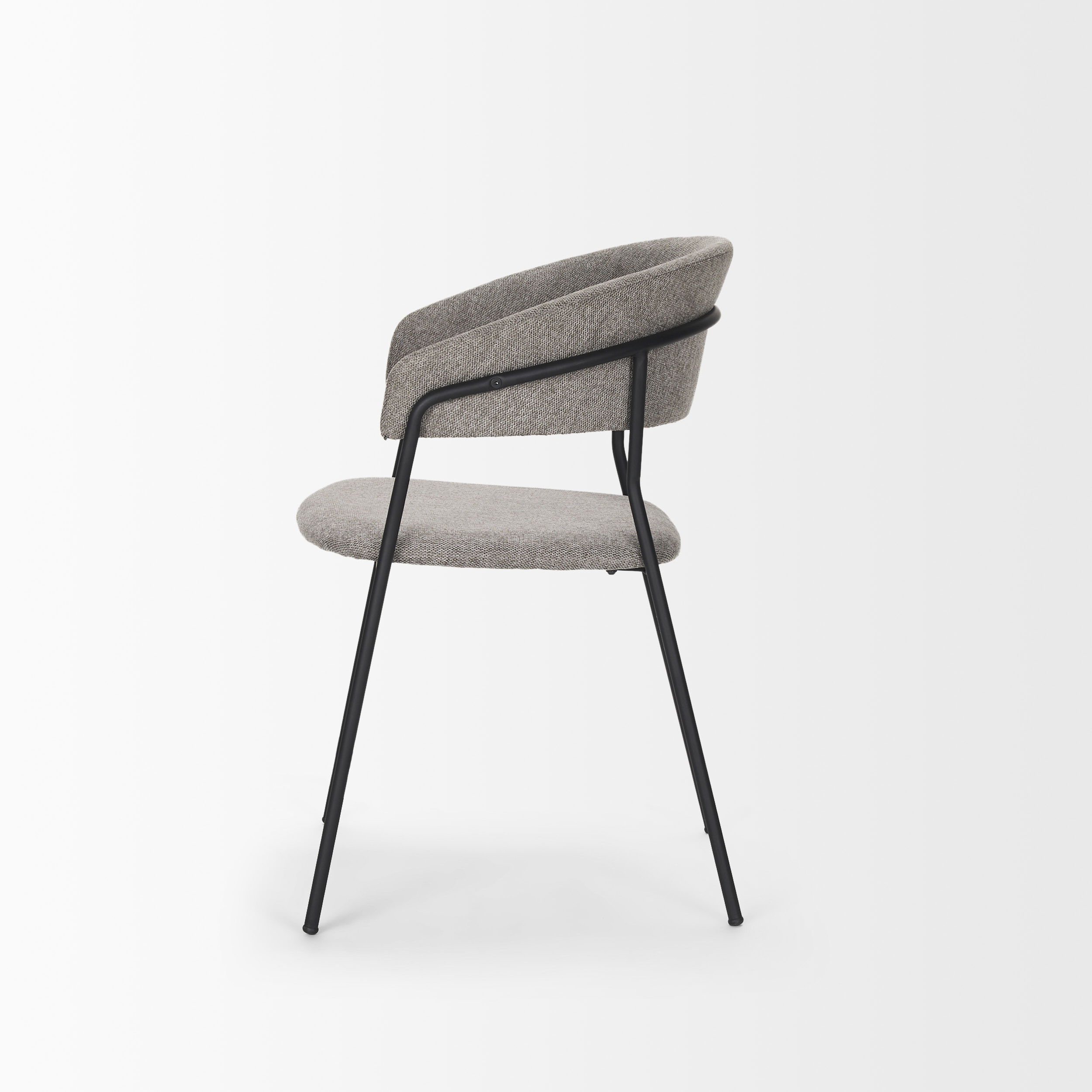 Carolyn Dining Chair with Gray Fabric & Matte Black Metal large image 