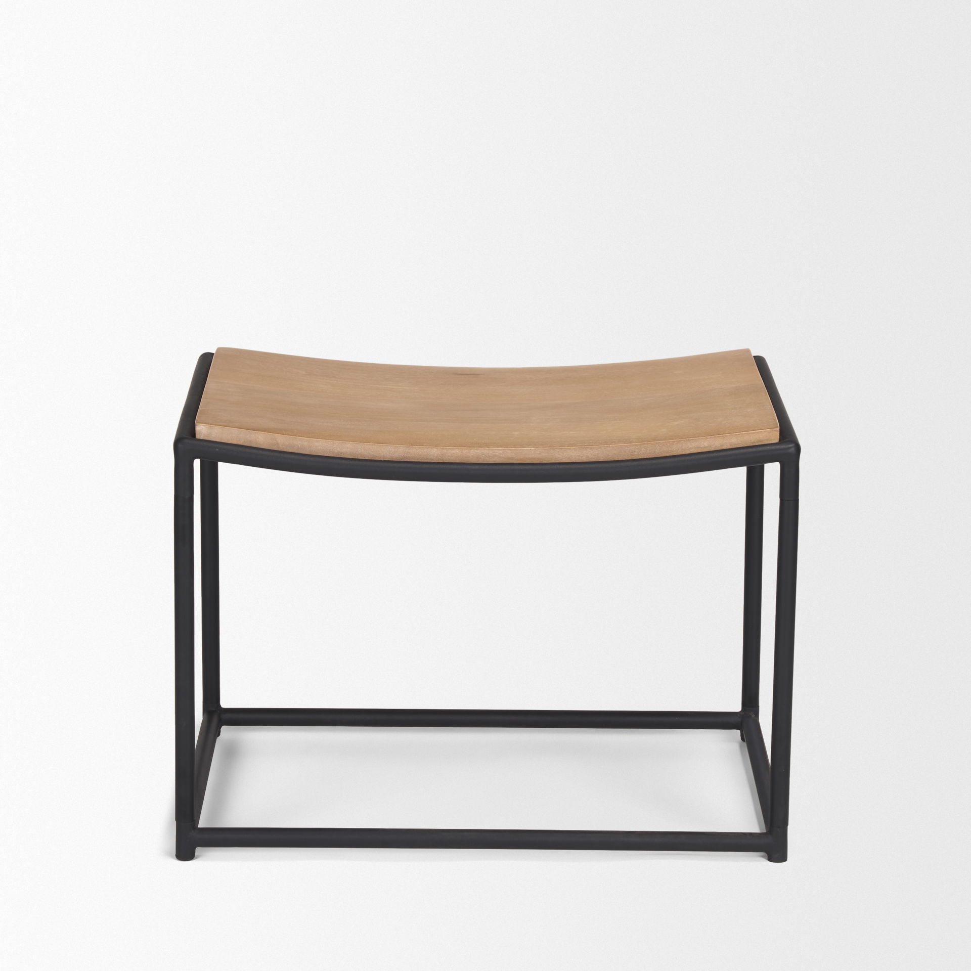 Taniel Light Brown Wood with Black Metal Stool large image 