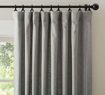 Online Designer Bedroom Emery Linen/Cotton Rod Pocket Curtain, 100 x 96", Flagstone