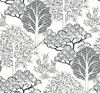 Kimono Trees White & Black Wallpaper thumbnail 0