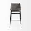 Kavalan 37.5' Total Height Ebony Leather Seat Black Metal Frame Bar Stool thumbnail 2