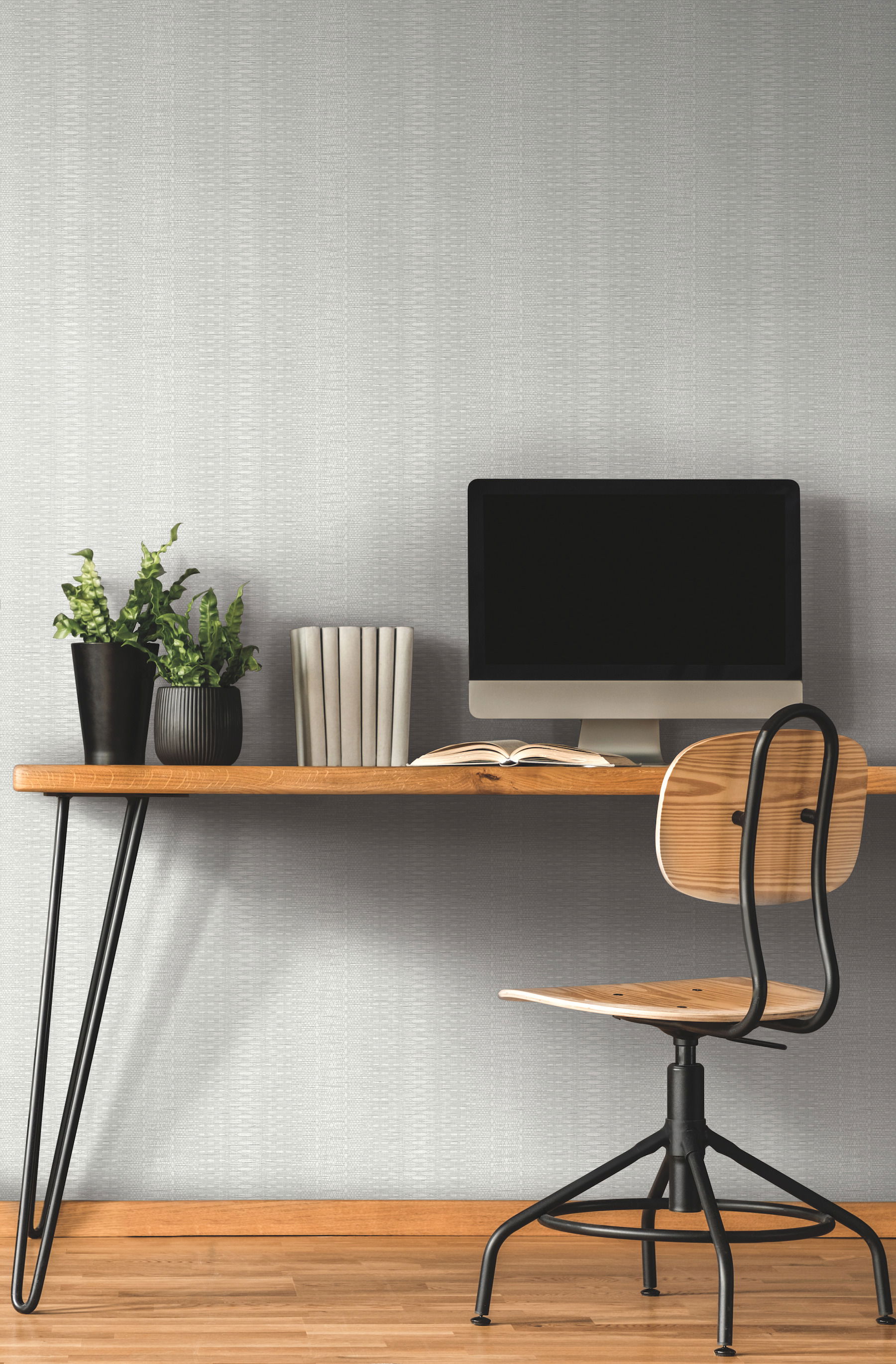 Market Stripe Grey Wallpaper large image 