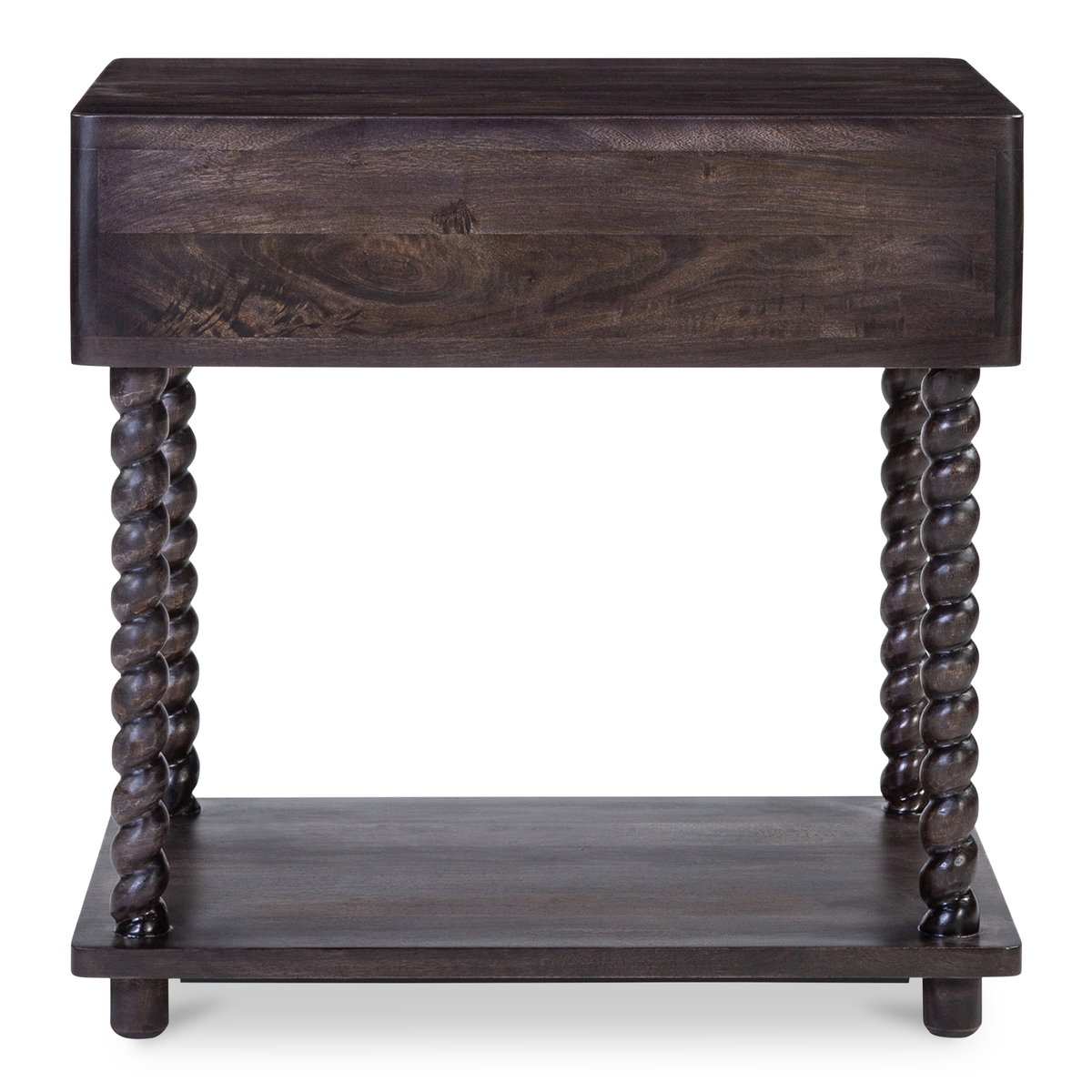 Tabitha Nightstand Dark Brown, by Moe's Home, 26" width x 26" height x 18" depth View 4