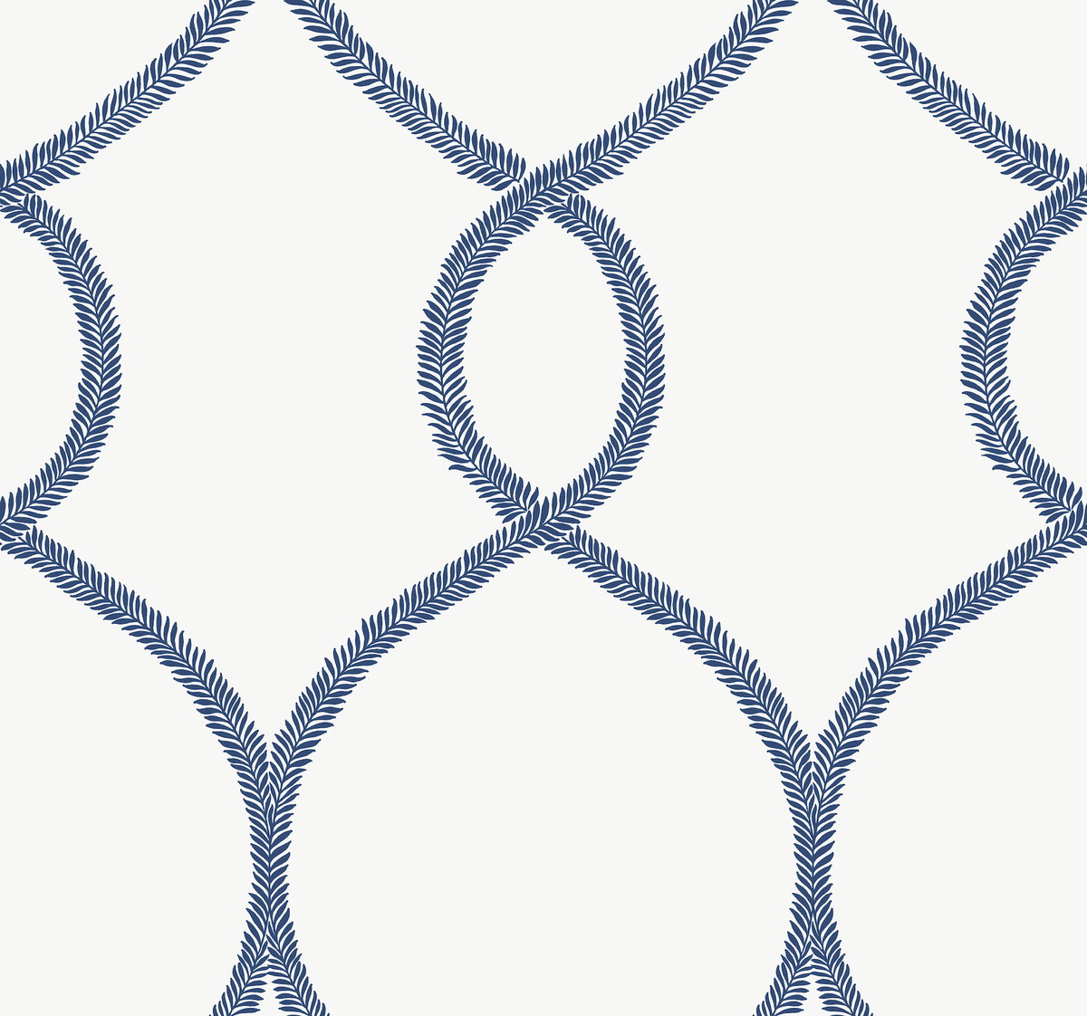 Laurel Leaf Ogee Navy Wallpaper, by York Wall, 27' length x 2'3" width x 0.02" depth