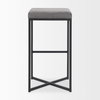 Frodo Backless 29.75in Seat Bar Stool | Gray Fabric with Black Iron, Counter & Bar Stool by Mercana, 16.54" length x 16.54" width x 30.32" height thumbnail 5