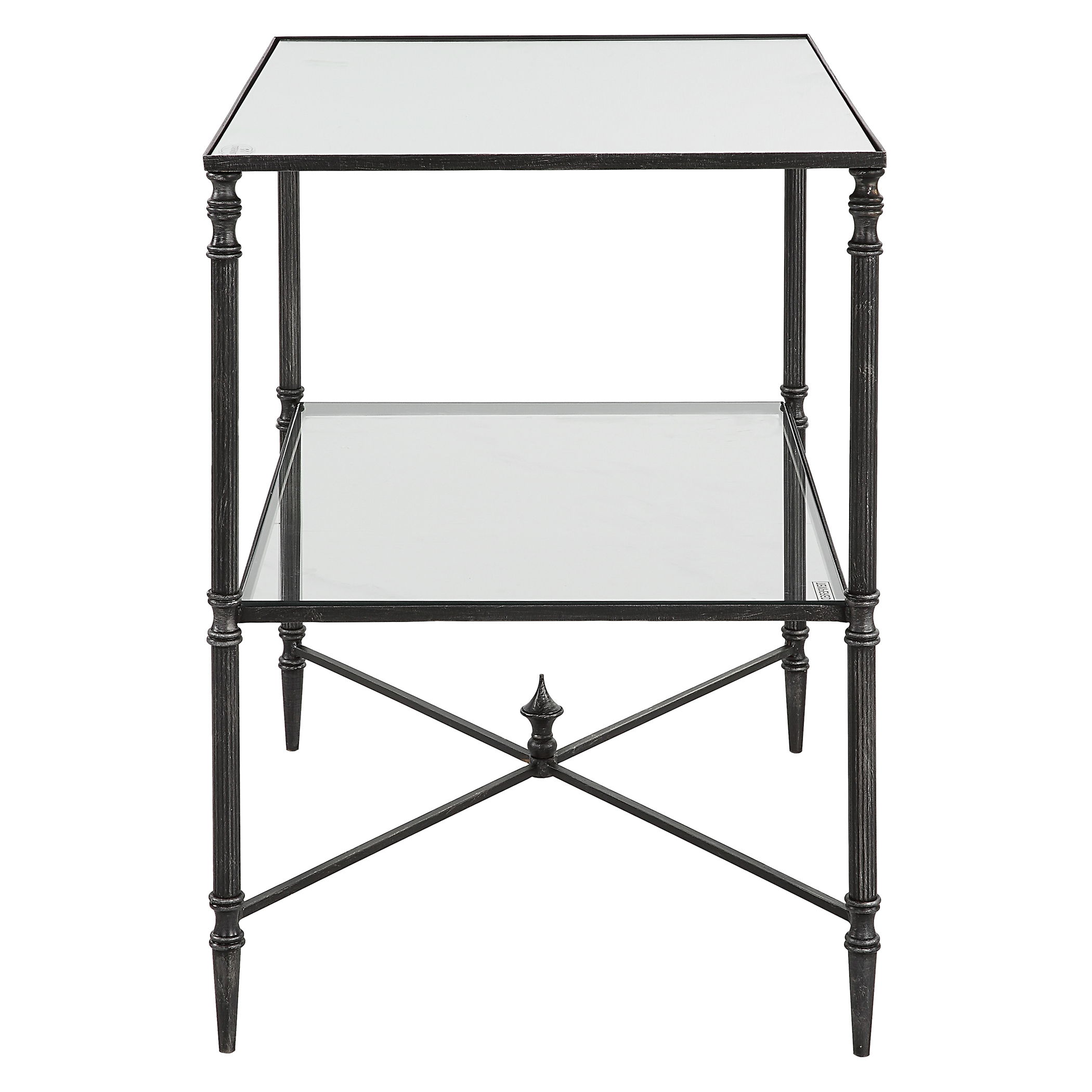 Henzler Mirrored Steel Lamp Table large image 