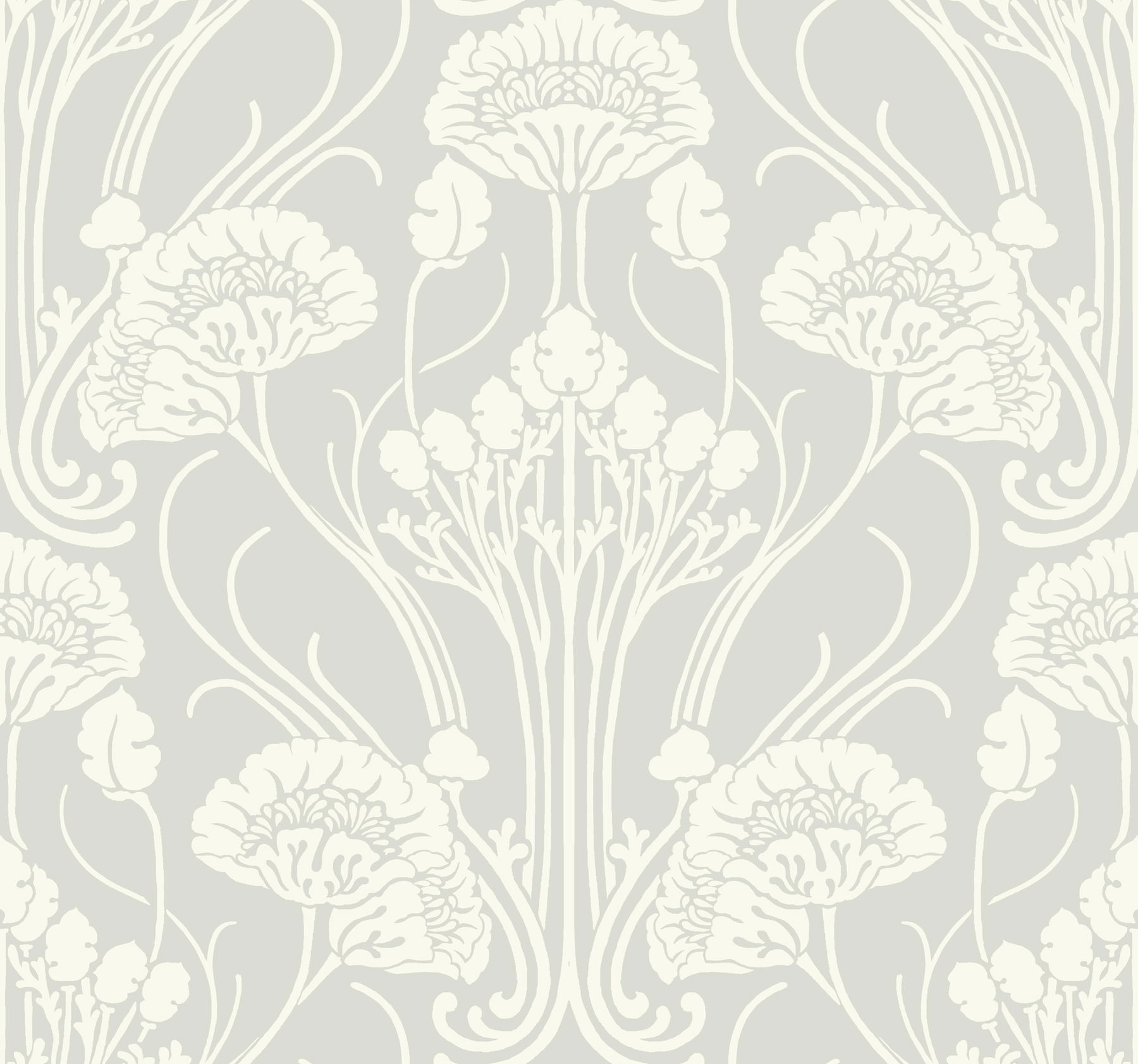 Nouveau Damask Black Wallpaper large image 
