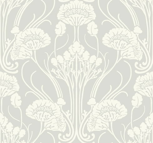 Nouveau Damask Black Wallpaper